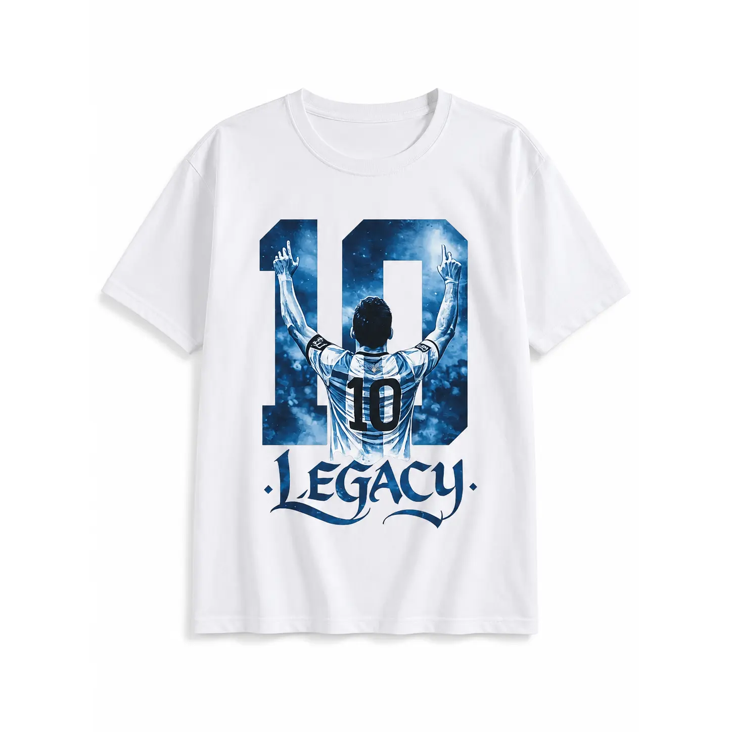 Lionel Messi Number 10 Legacy Graphic Tee, Soccer GOAT Football Legend T Shirt for Men Women
