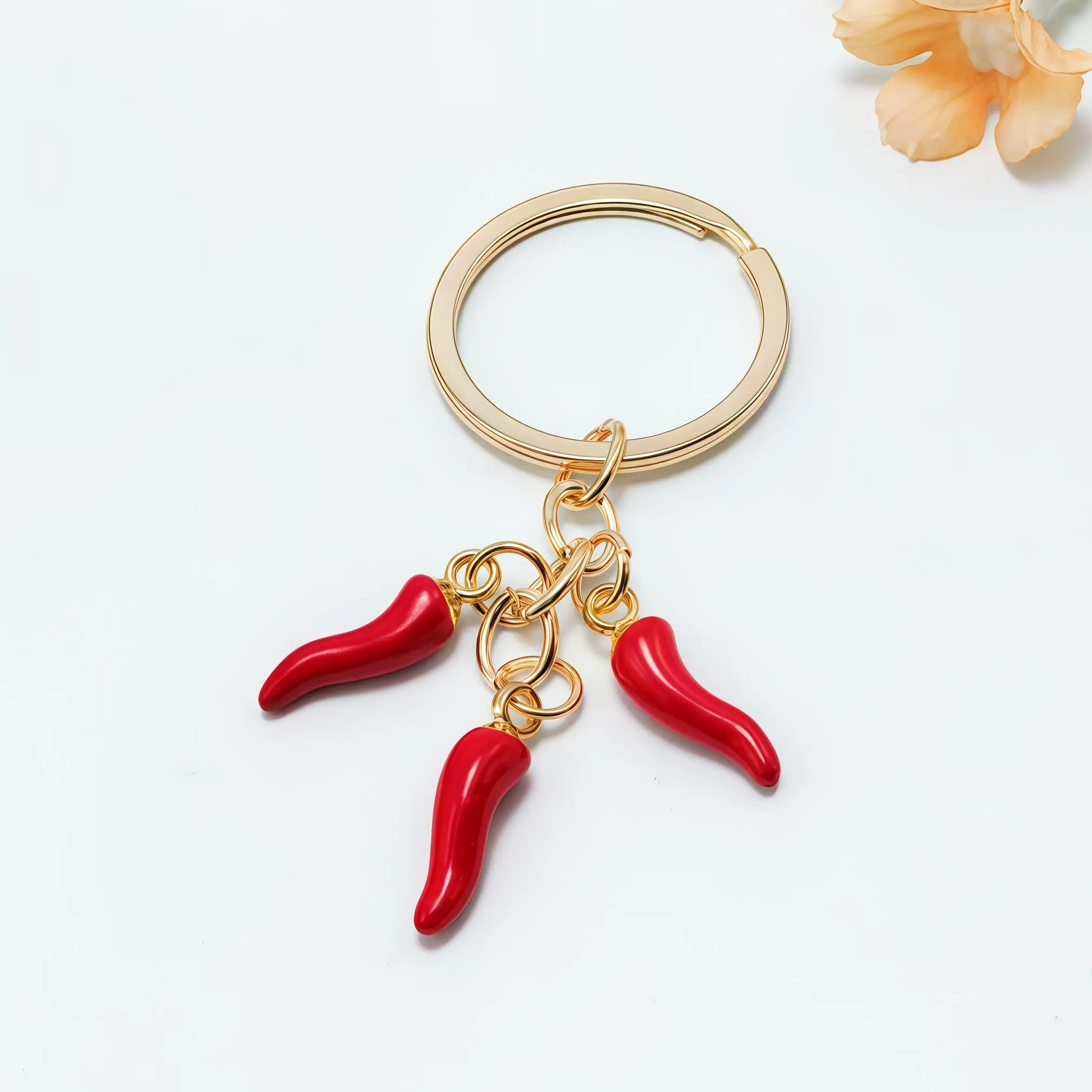 [Chili Pepper Keychain] Round Red Chili Pepper Family Keychain - Y2K Keychain -  Chili Pepper Keyring