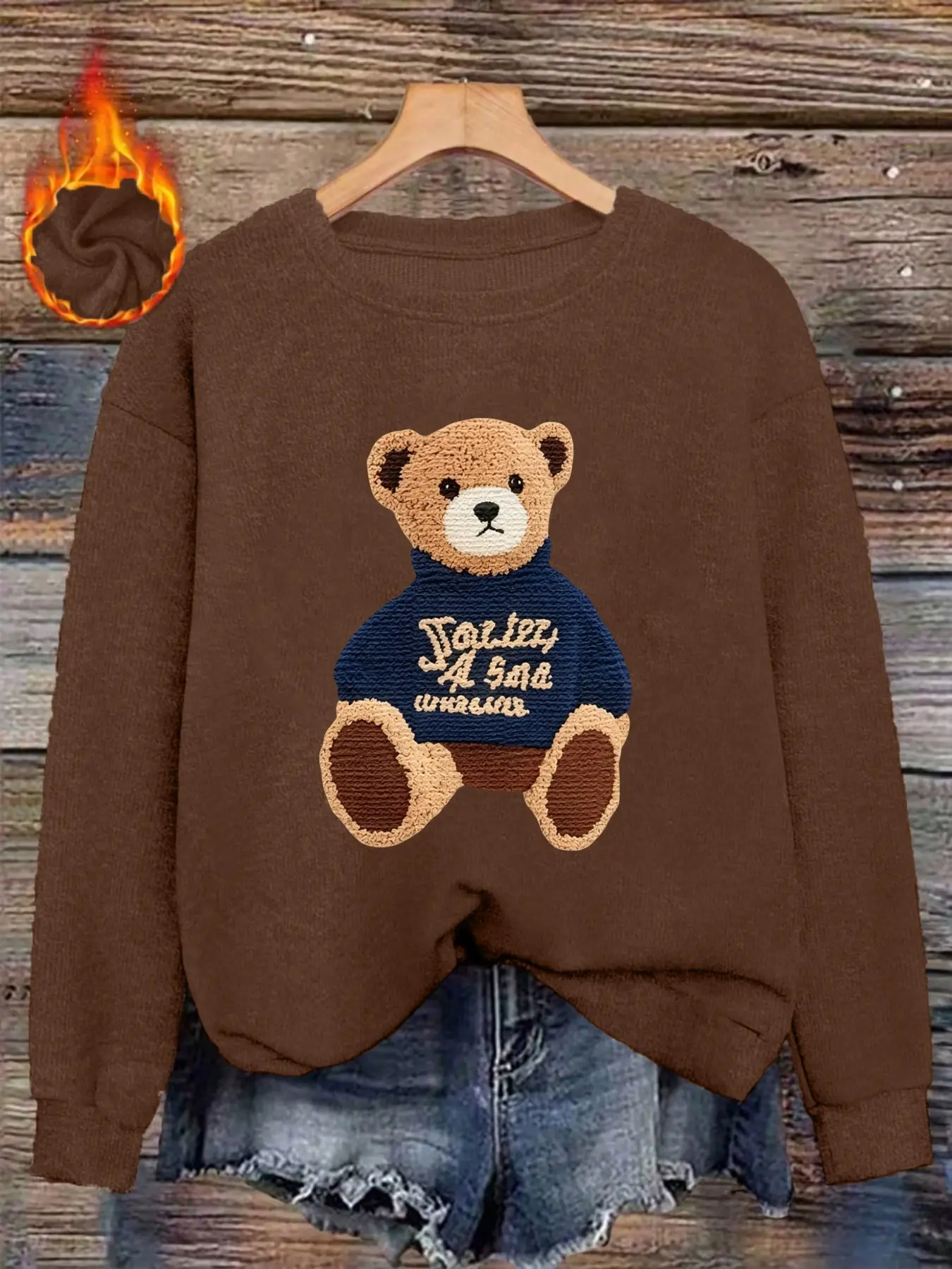 Women's Fashion Autumn Winter New Arrival, Happy Bee Pattern Print, Loose Drop Shoulder Long Sleeve Sweatshirt, Daily Commute, Casual Outing, Vacation Travel, Machine Washable