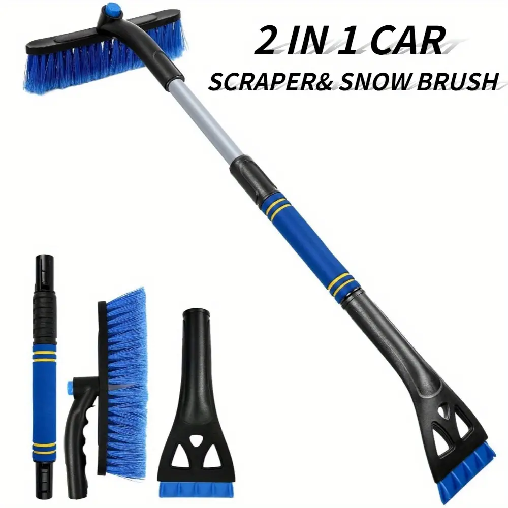 Extendable Ice Scrapers 3-in-1 Snow Brush for Car Snow Scraper for Car Snow Scraper with 360° Pivoting Brush Head