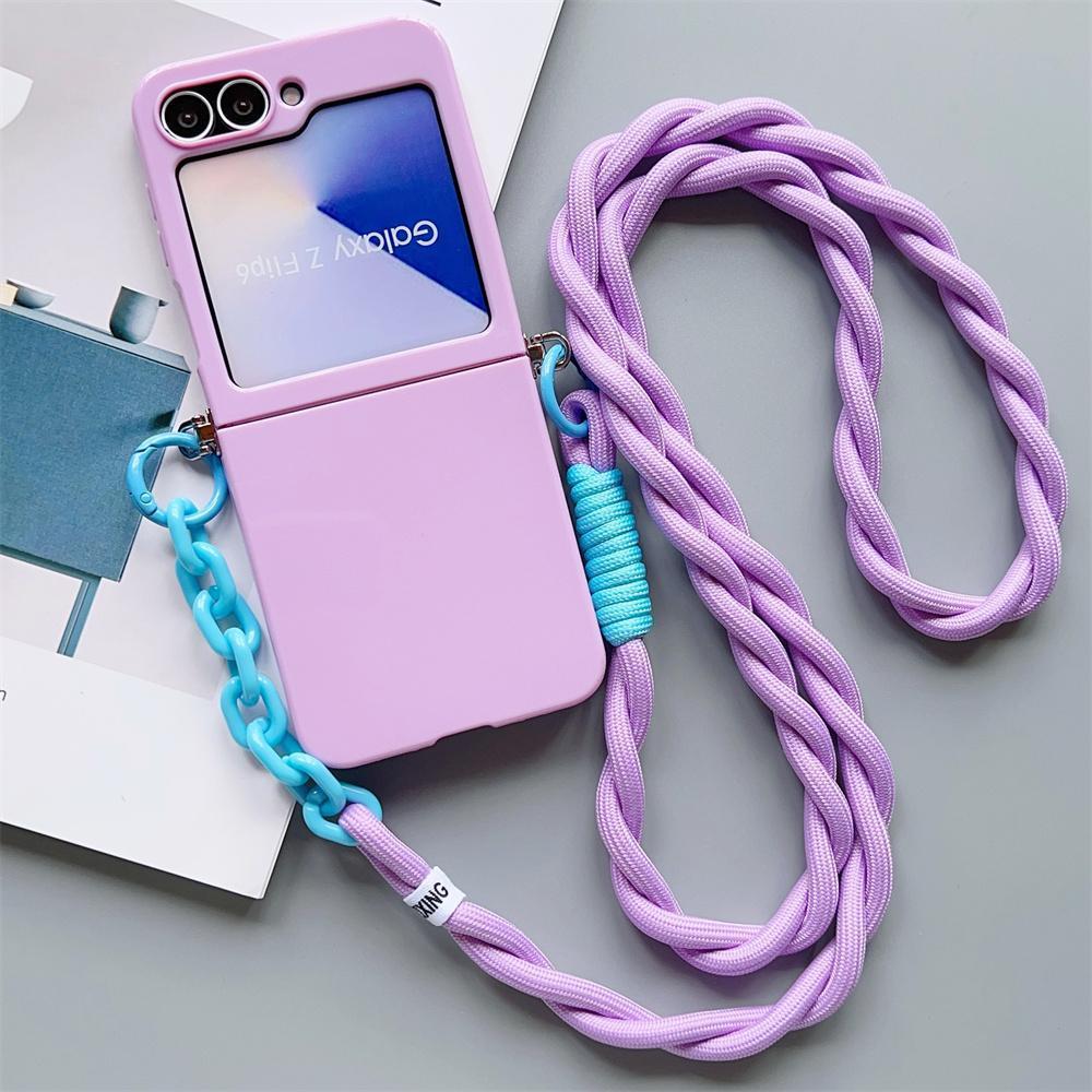 for Samsung Galaxy Z Flip 7 FE 6 5 4 3 Zflip6 Z Flip5 Flip4 Crossbody Lanyard Candy Color Fold Phone Case Shockproof Soft Cover for Samsung Galaxy Z Flip 7 FE 6 5 4 3 Zflip6 Z Flip5 Flip4 Crossbody Lanyard Candy Color Fold Phone Case Shockproof Soft Cover