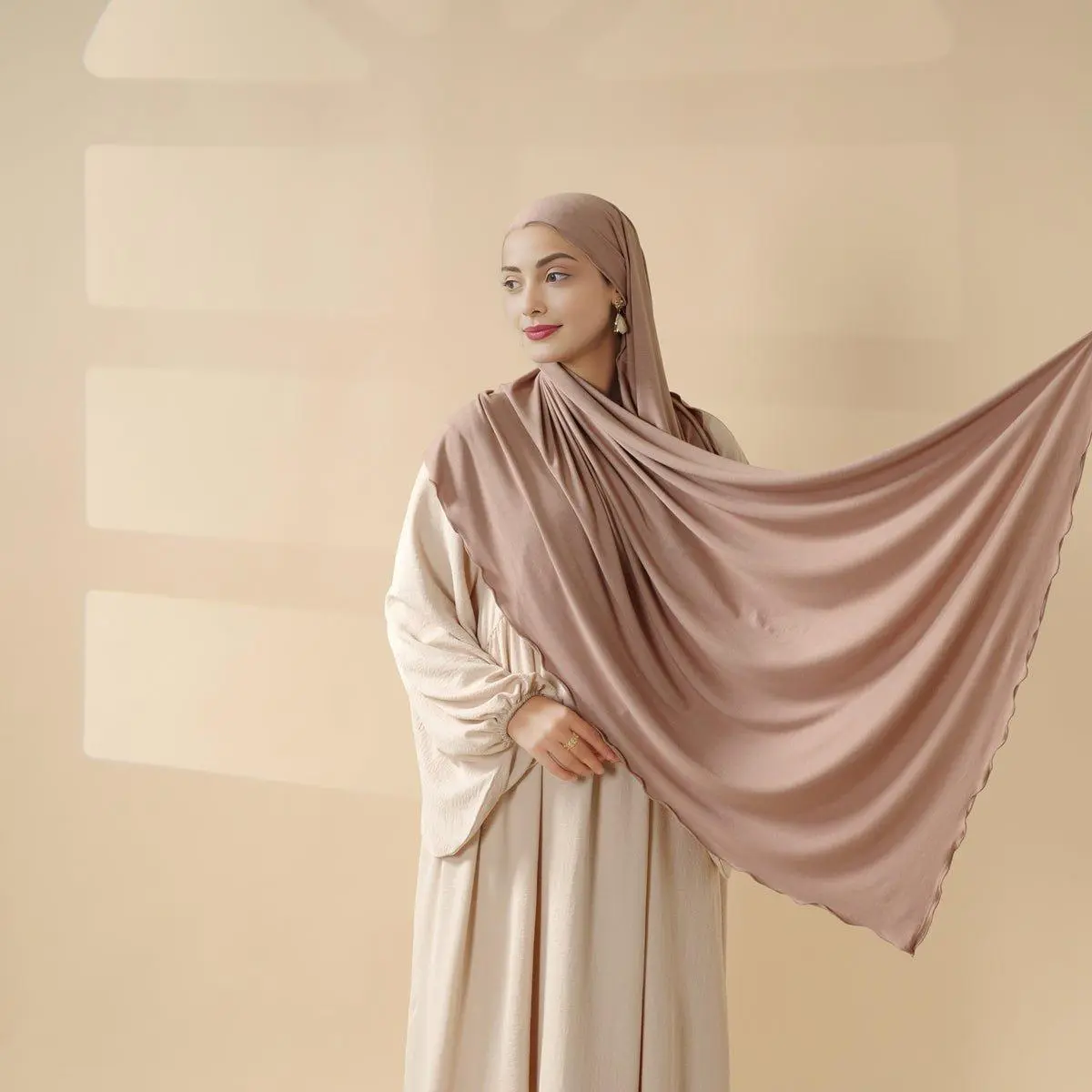 Women's Premium Modal Jersey Hijab - Solid Color, Multiple Colors, Soft, Lightweight, Breathable, Stretchy Long Head Scarf for Modesty, Workouts, OneSize