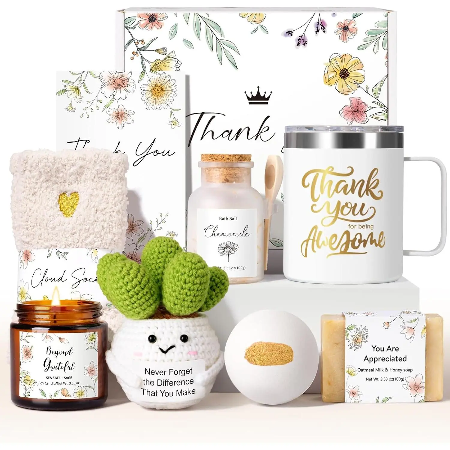 9 count Thank You Gifts for Women, Employee Appreciation  Basket with Tumbler, Appreciation  for Coworkers, Teachers, , Nurse, Secretary