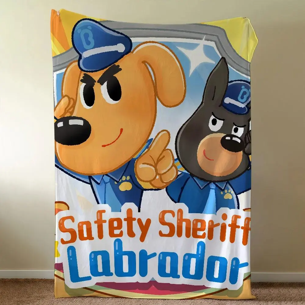Sheriff Labrador Safety Plush Flannel Blanket Warm Throw for Couch Living Room Gift