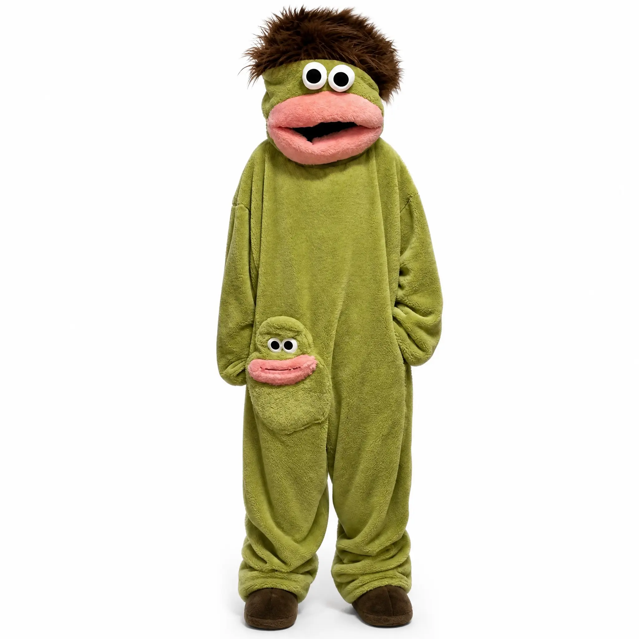 Adult Monster Onesie Pajamas - Plush Fleece Hooded Jumpsuit, Funny Character Costume, Ultra-Soft Cozy Warm Machine-Washable Breathable Fabric, For Home Lounging & Costume Nights, Gift-Ready Gag Gift
