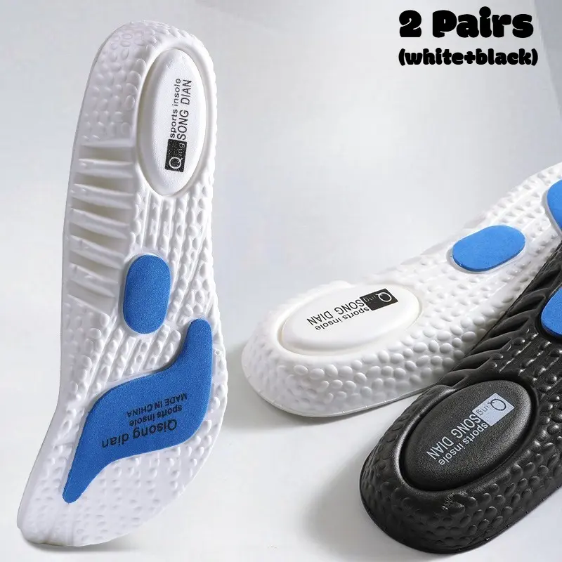EVA Footwear Inserts, Padded Supportive Insoles & Heel Liners for Men, High-Elastic Shock-Absorbing, Breathable Sweat-Wicking Anti-Odor Comfort Replacement Pads for Sneakers & Athletic Shoes Long-Standing Relief