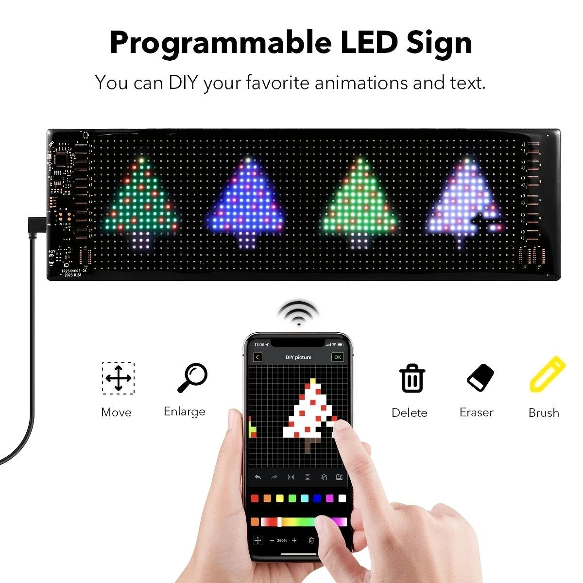Devil'S Eye Car Animation Logo RGB LED Matrix Pixel Panel Programmable DIY Copy, Application Control LED Panel Flexible Display Light