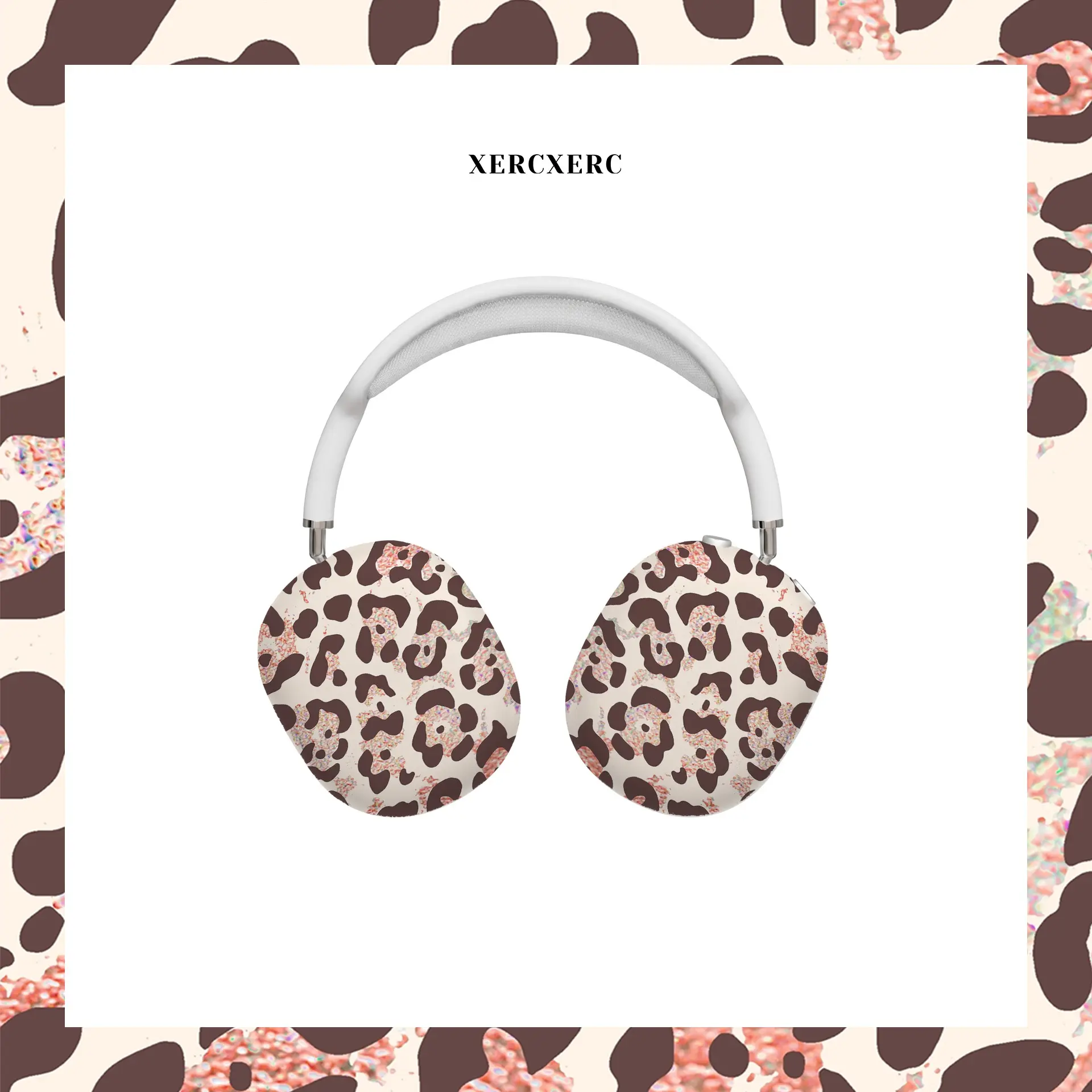 Leopard Print AirPods Max Case, Film Printing Lightweight Hard Shell Headphone Cover with Ear Cup Protection, Scratch-Resistant & Dust-Proof Protective Case for Daily Use, Headset Accessories Gift - Case for AirPods Max AirPods Max 2nd Generation