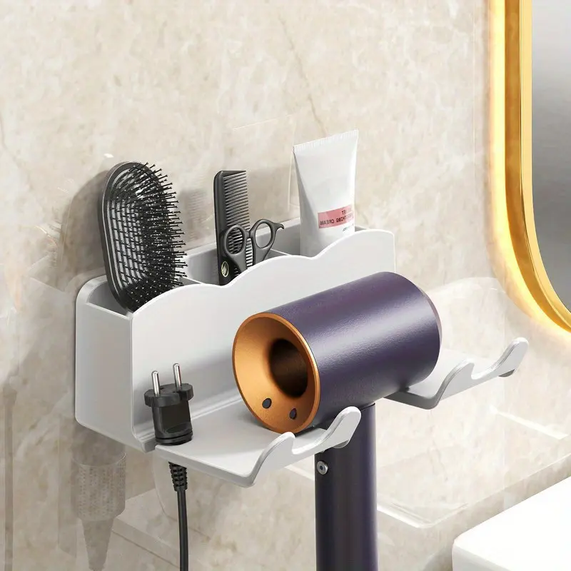 Hair Dryer Holder Wall Dryer Cradle Straightener Stand Hairdryer Organizer Box Toilet Blower Holder Shelf Bathroom Accessories