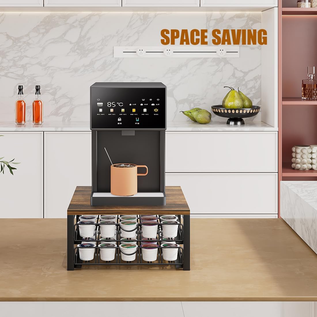 Coffee Pod Drawer – Compatible with K-Cups, 50 Pod Pack Capacity Rack, 2-Tier Holder & Storage, Home or Office Kitchen Counter Organizer Multicolor Deals For You Days