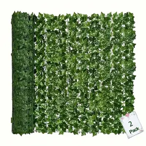2 Rolls Thick Artificial Leaf Vine Fence Roll, Garden Boundary Landscape Decorative Panel, Villa Courtyard Outdoor Balcony Plant Accessories