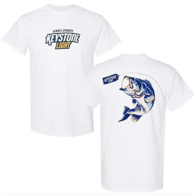Keystone Light Fishing T-Shirt, Vintage Graphic Tee, Soft Cotton Blend Shirt, Casual Beer Apparel for Men & Women, Outdoor Lifestyle Gift
