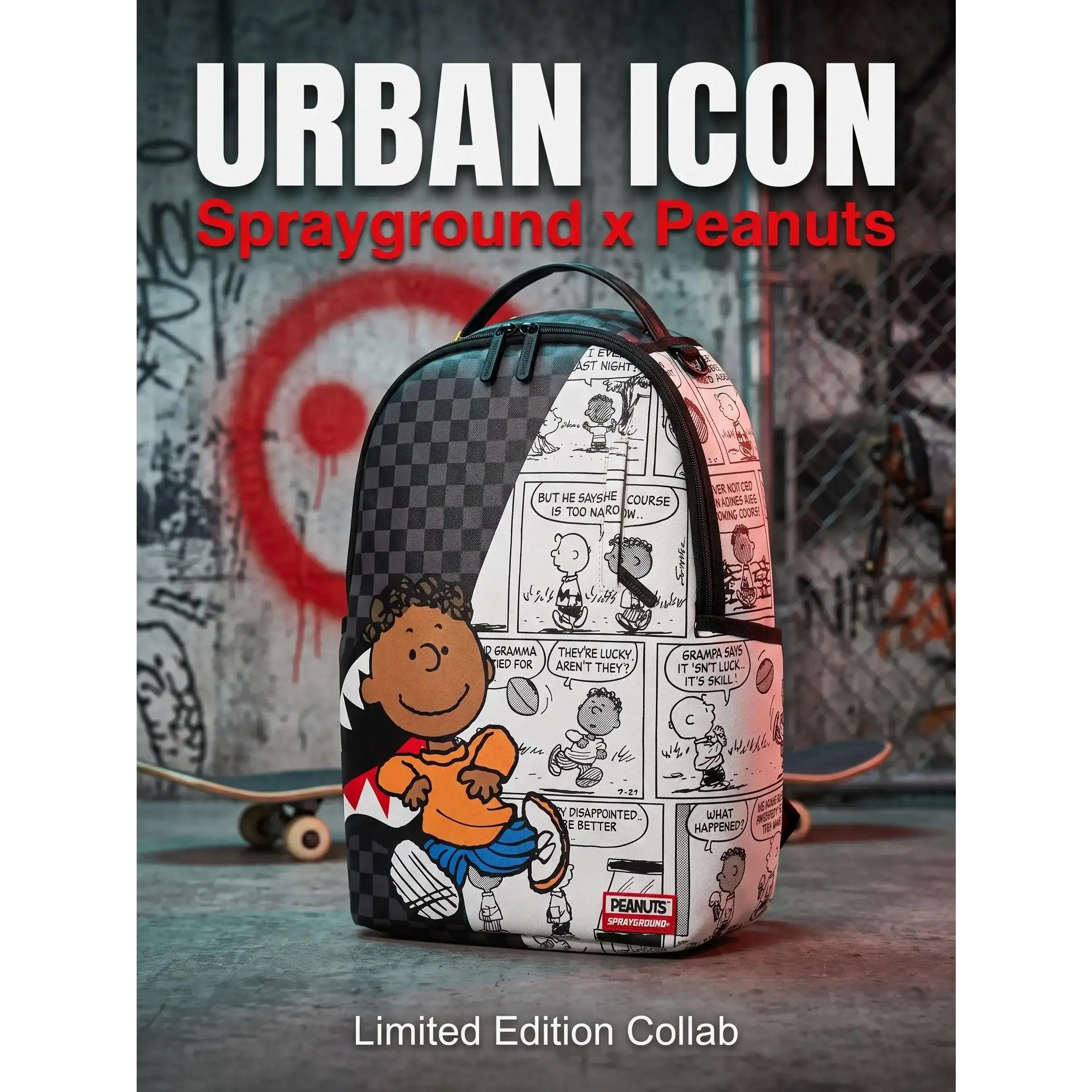 Unisex SG Peanuts Checkerboard Cartoon Backpack, Laptop-Fit Spacious Durable Daypack for Urban School Travel (Sports & Outdoor Gym Accessory)