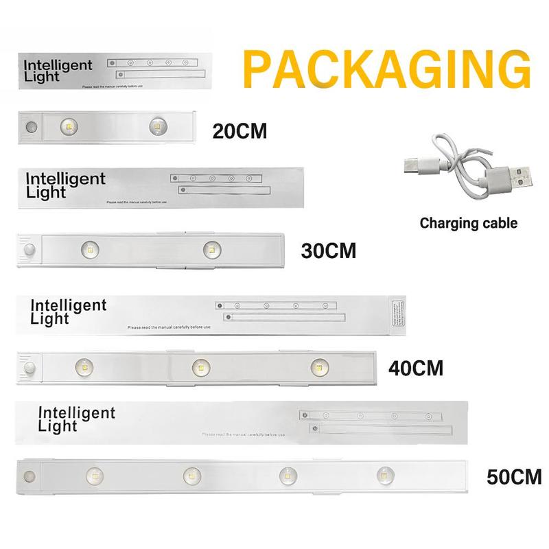 LED Under Cabinet Light with Motion Sensor Dimmable Night Light, 1 Count USB Rechargeable Cat's Eye Ripple Light, Night Light with 3 Color Temperature Stepless Dimming