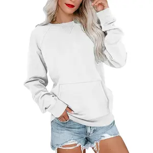 Women Long Sleeve Sweatshirt Casual Crewneck Cute Pullover Tops Lightweight Sweatshirt with Pocket 2026
