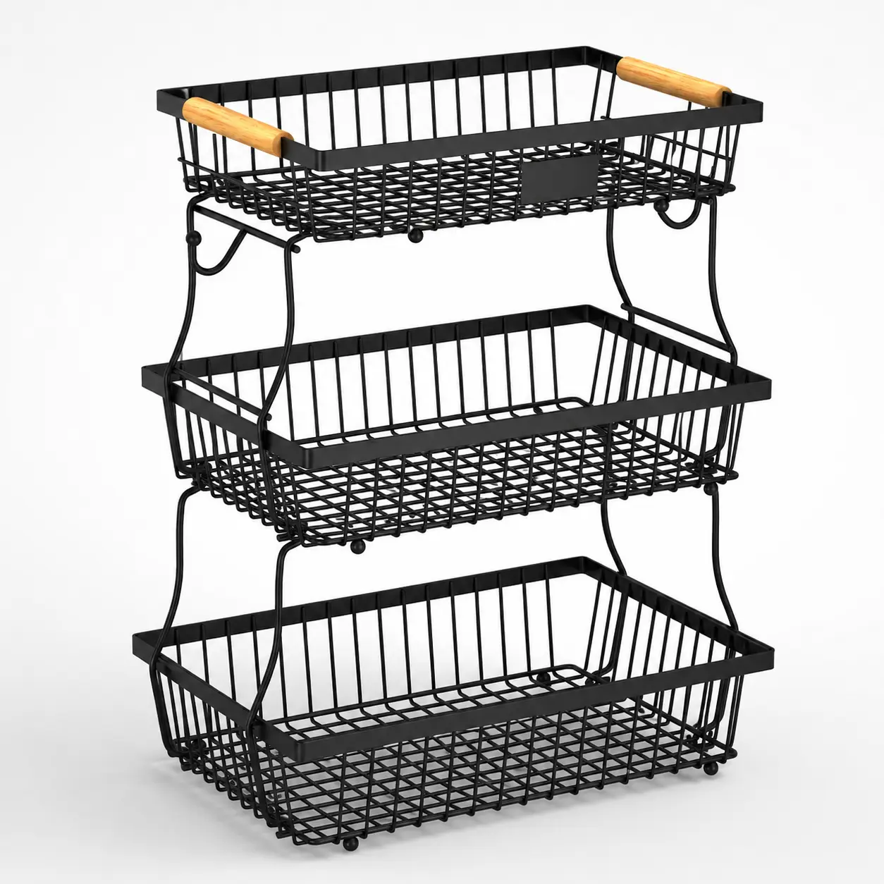 3-Tier Fruit Basket for Kitchen Counter with 2 Banana Hangers, Metal Produce Storage Stand with Wooden Handles for Bread, Snacks and Vegetables,Kraft,Kids,Black,Advent,Personalized,Inflatable,Vintage,Handwritten,foldable,Luxurious
