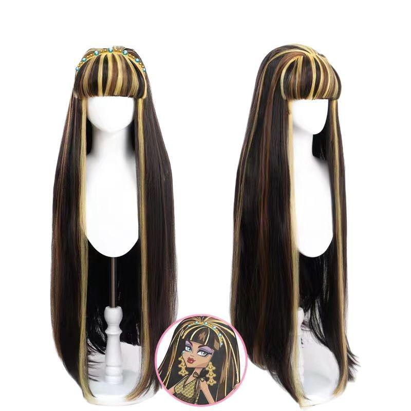 Game Cleo de Nile Wig Anime Monster High Cleo de Nile Cosplay Cute Wig Hair Heat Resistant Synthetic Women Long Wig