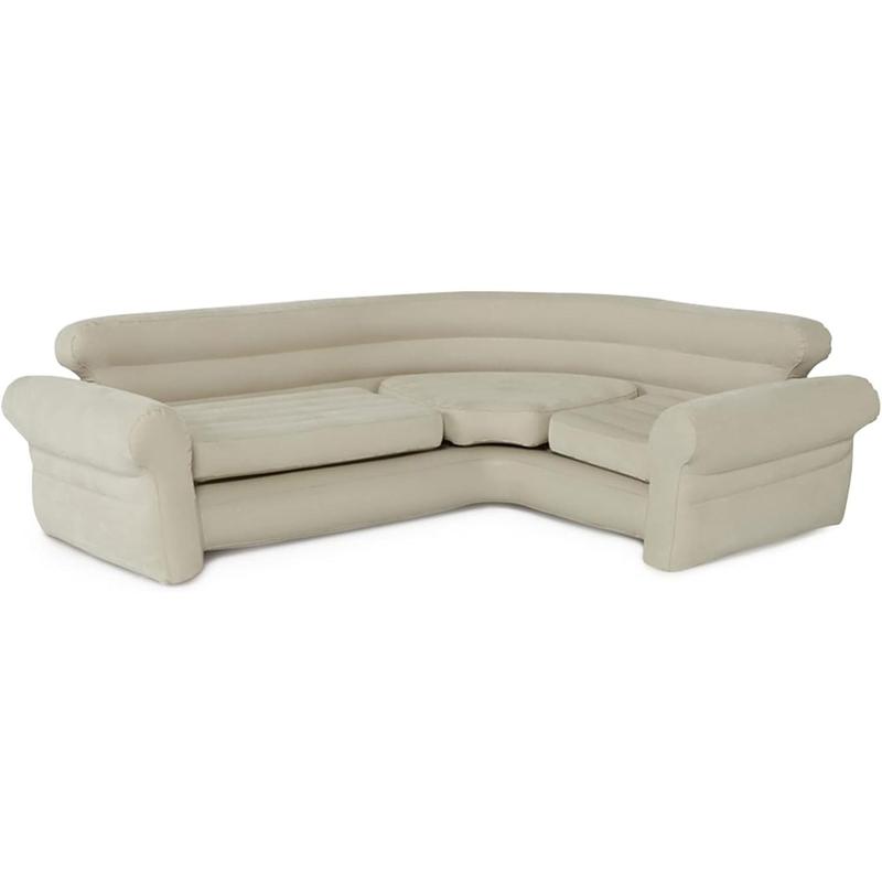 Inflatable Corner Sofa, L-Shaped Couch with 880 lb. Weight Capacity, 2-in-1 Valve for Easy Indoor Setup, 101" x 80" x 30"