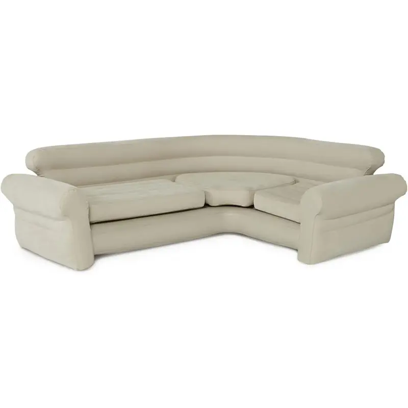 Inflatable Corner Sofa, L-Shaped Couch with 880 lb. Weight Capacity, 2-in-1 Valve for Easy Indoor Setup, 101" x 80" x 30"