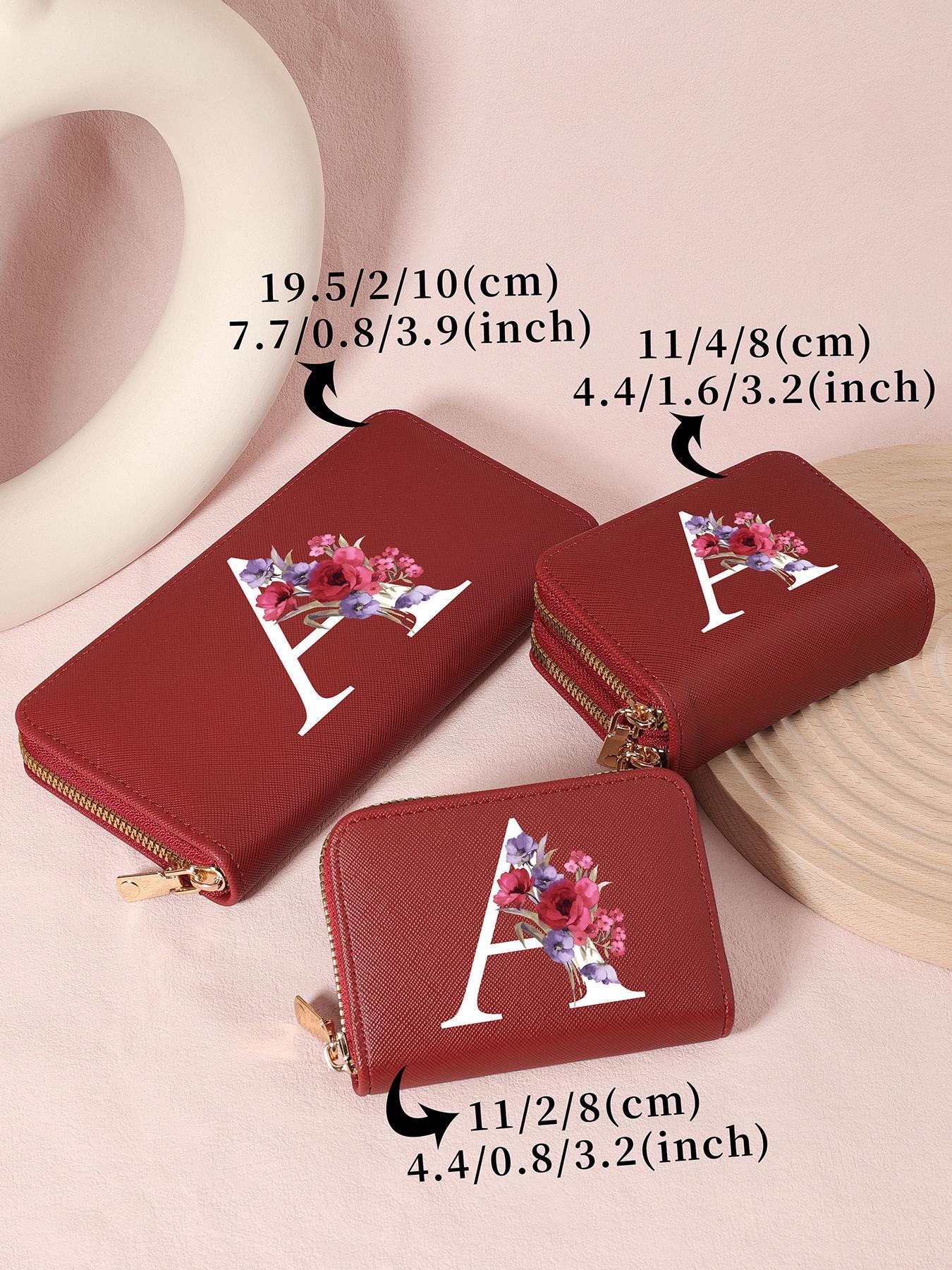 Women's Floral & Letter Pattern Wallet, Fashionable Zipper Card Holder, Casual Versatile Wallet for Daily Use