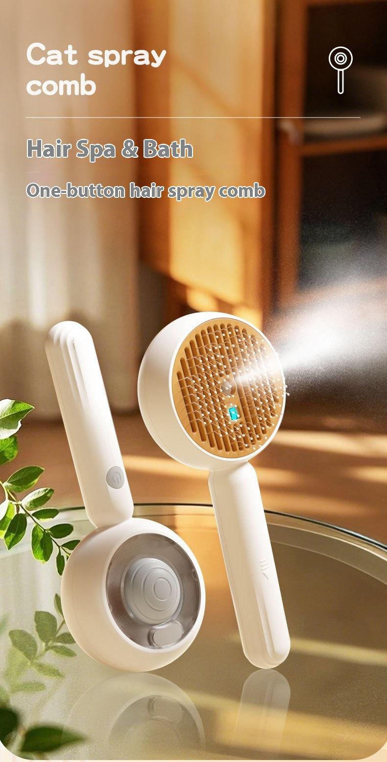 Dog and Cat Steam Brush - Professional Pet Grooming Tool with Fine Mist, Reduces Shedding & Static, One-Touch Self-Cleaning Deshedding Comb for Home Use