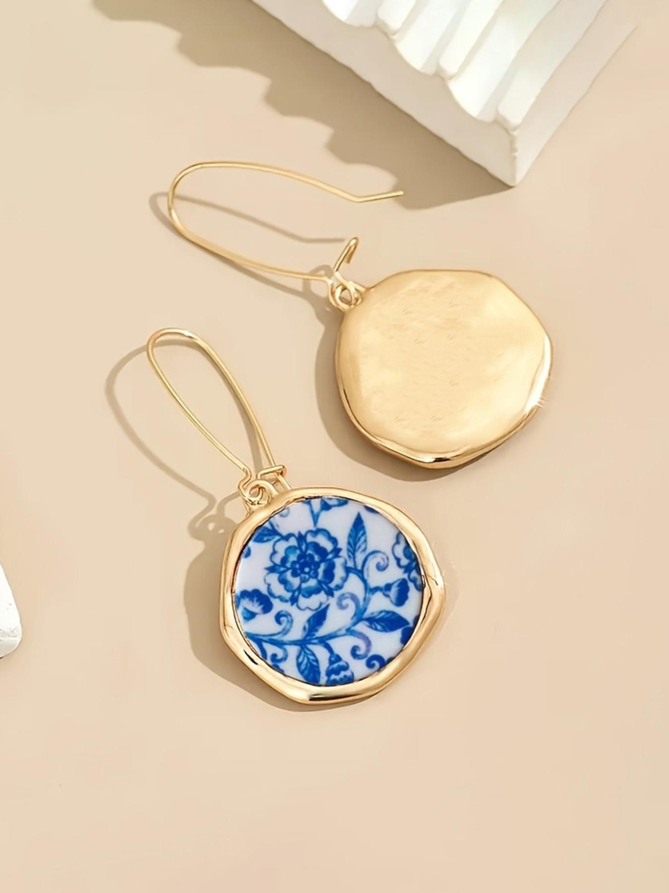 Vintage Flower Dangle Earrings, Fashionable Jewelry for Women, Trendy All-match & Exquisite Jewelry for Birthday Gift, Statement Earrings