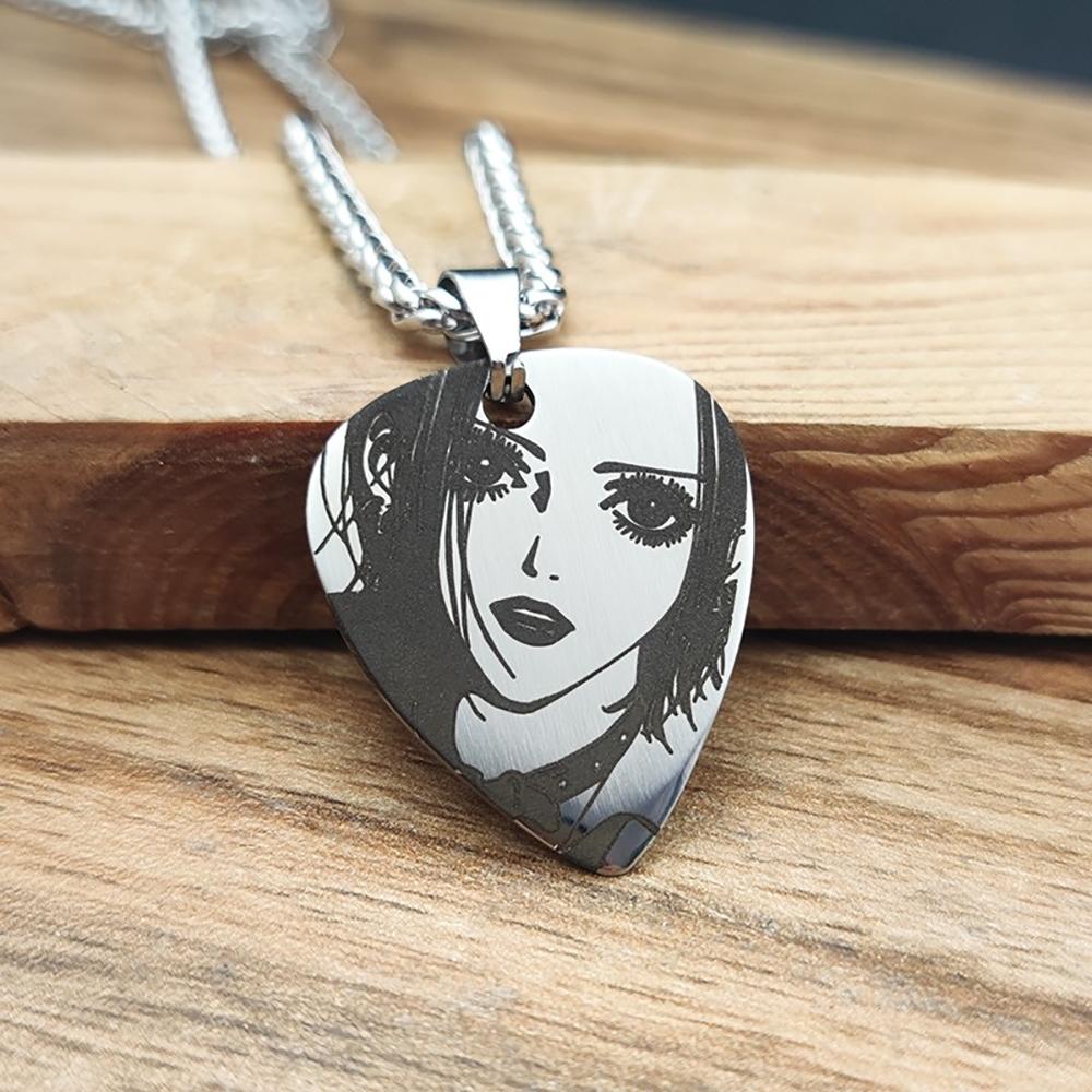 NANA Cosplay Anime Oosaki Nana ナナ Pendant Necklace Punk Men Women Alloy Chain Choker Guitar Pick Jewelry Accessories Fans Gift