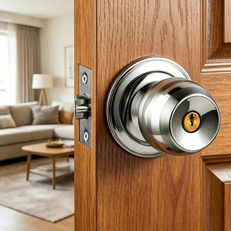 Universal Indoor Ball Lock for Bedroom Bathroom Wood Door, Silent Security Door Lock, Secure Lock, Versatile Home Decor, High Performance