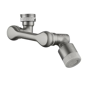 1080 Degree Rotating Faucet Extender Sink Aerator Extension Brushed Nickel