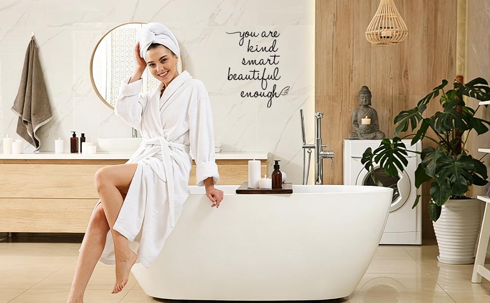 SITAKEYFMHK Create a cozy, confident vibe with pink affirmation decals!Cute "You Are Kind Smart Beautiful Enough" stickers add warmth to bathroom mirrors, daughter’s bedroom, and vanity areas daily🌸