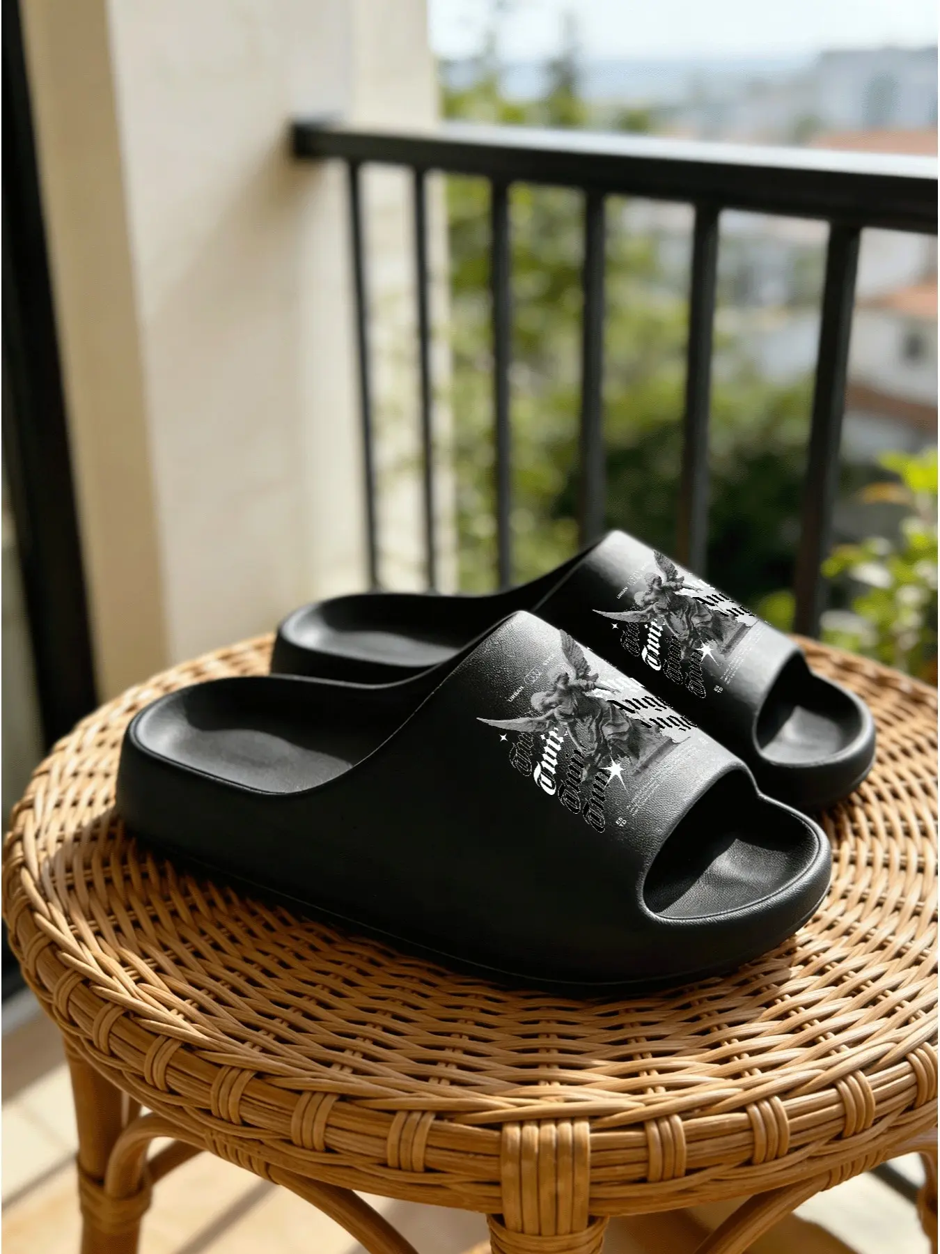 Unisex Eva Sandals, Print Slides, Print Pattern, Casual Style, Medium Width, All-Season Wear, Non-Slip Waterproof Sole, Comfortable Indoor Outdoor Use
