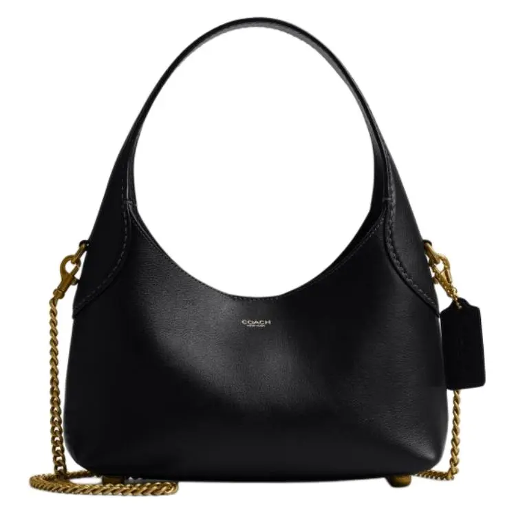 COACH Brooklyn 23 Leather Crossbody Bag for Women – Mini, Logo-Embellished, Black