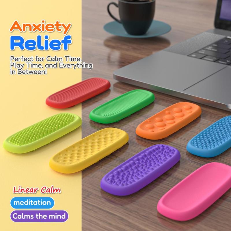 Colorful Sensory Fidget Toys, 8pcs/16pcs Multiple Textured Suction Toys, Fidget Strips Stress Relief Fidgeting Toy for Home School Office