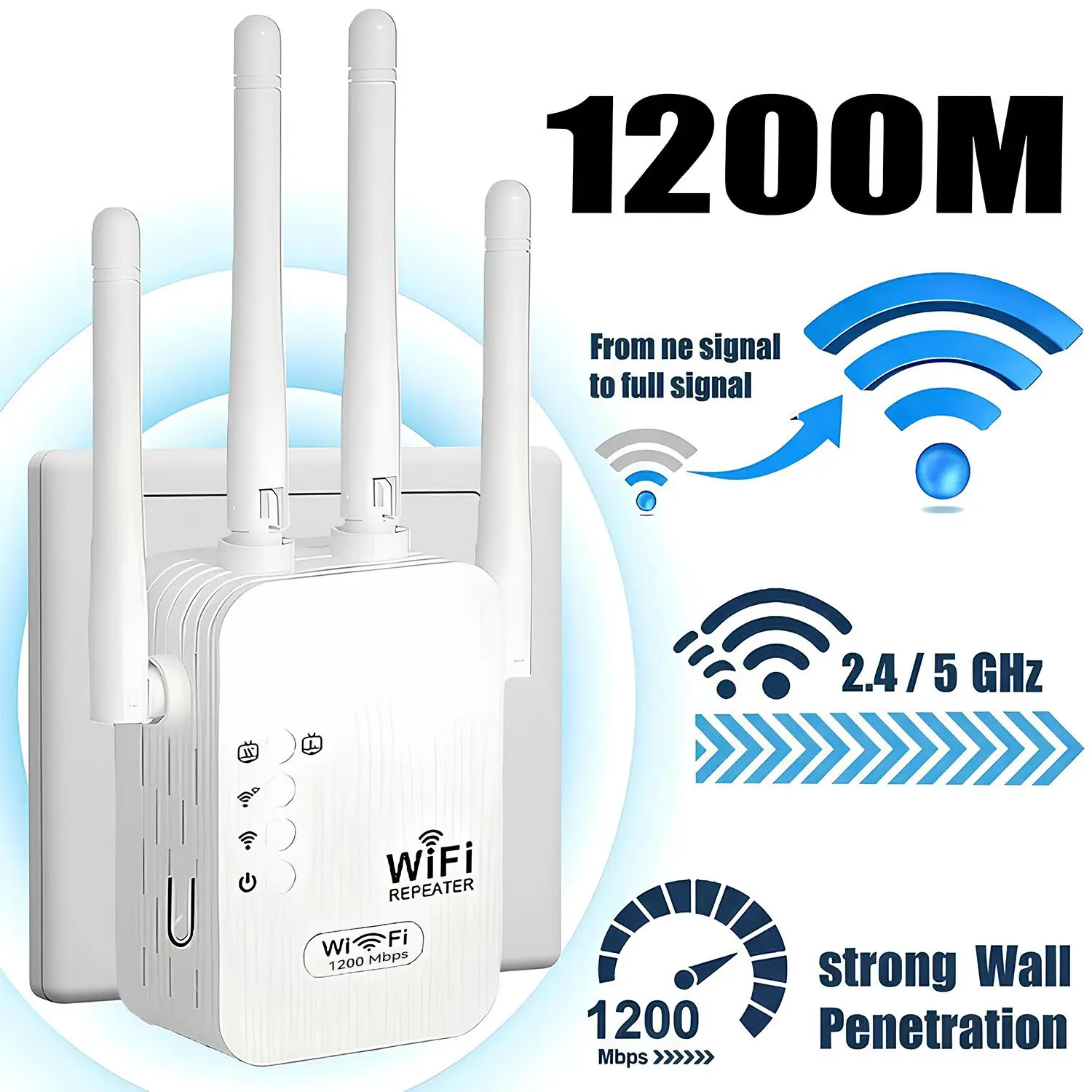 2026 WiFi Extenders Signal Booster for Home, 1200Mbps Dual-Band 5GHz 2.4GHz Signal Long Range Up to 10000 sq. ft & 50 Devices,Ethernet Port for Home Use#Summerwins