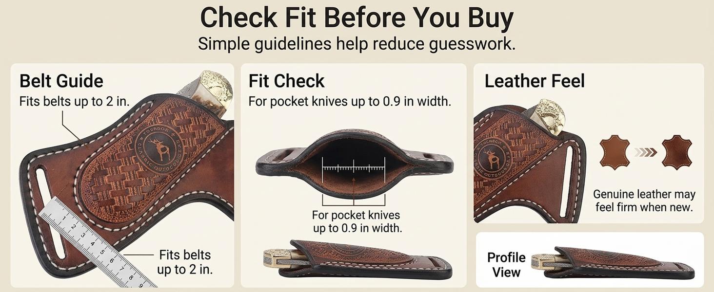 Leather Knife Sheath for Belt Pocket Folding Knife Holder Compact Draw Knifes Carrier EDC Tools Holster