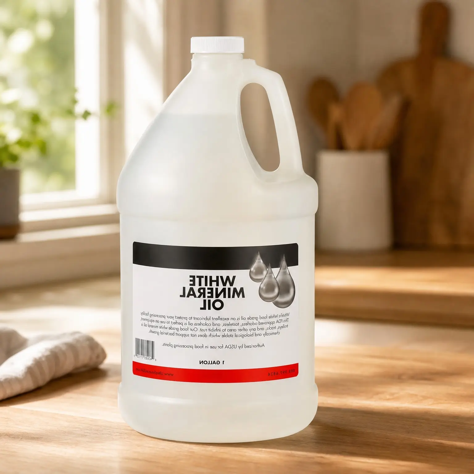 Food Grade Mineral Oil for Lubricating & Protecting Cutting Boards, Butcher Blocks, Stainless Steel, Knives, Tools, Machines & Equipment (1 Gallon)Gift