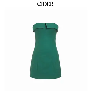 Cider Linen-blend High Rise A-line Mini Bandeau Dress SummerFinds