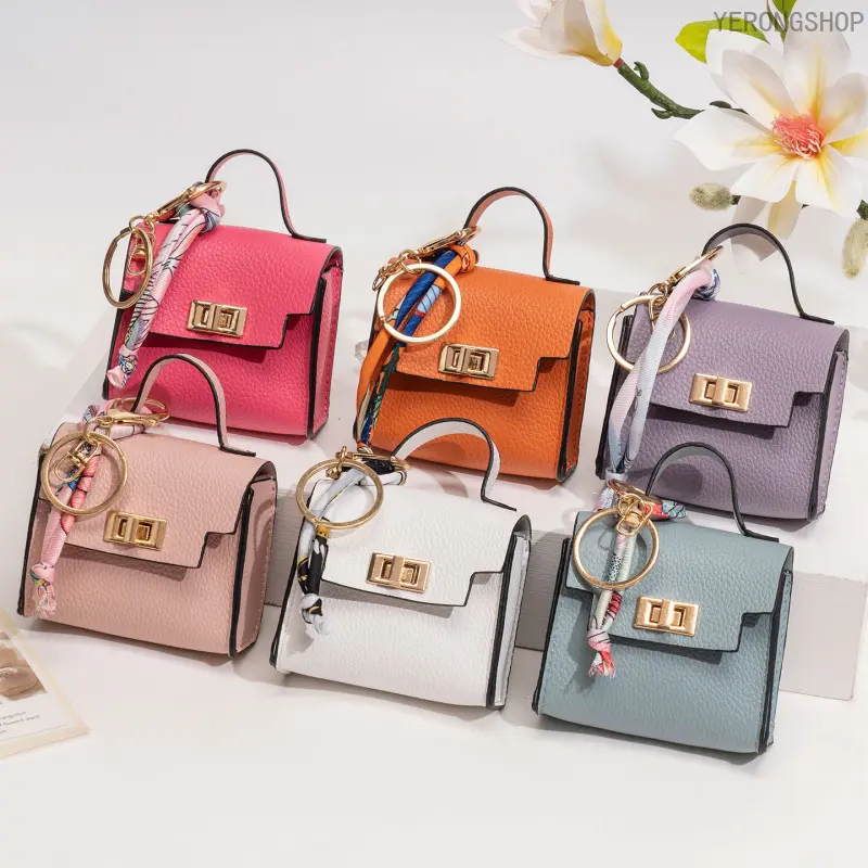 Mini Luxury Handbag Keychain, Cute Mini Birkin Style Bag Charm, Creative Car Key Holder, Lipstick & Earbud Storage Pouch
