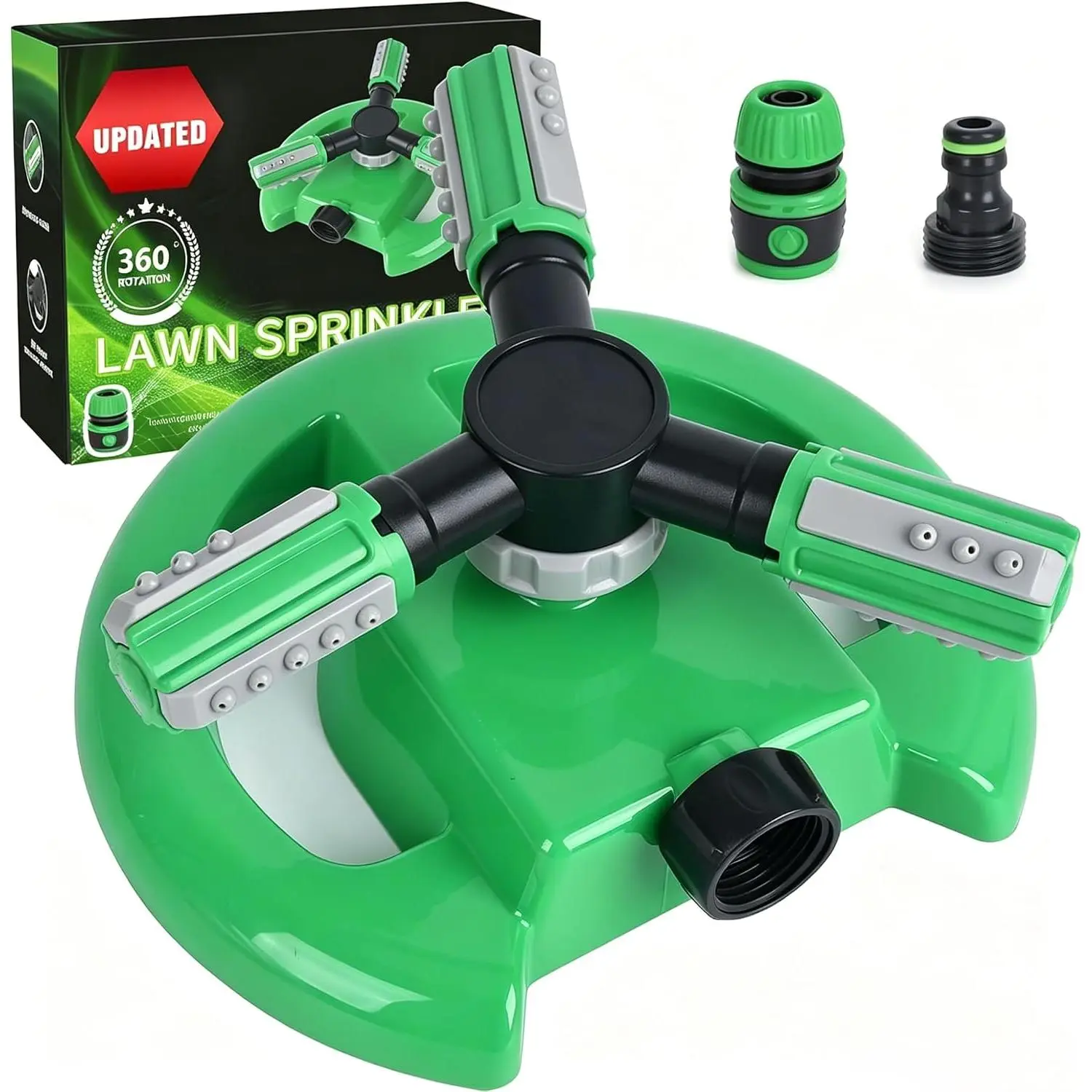 Lawn Sprinkler, Automatic Garden Irrigation System, Upgrade 360  Rotation Irrigation System, Large Area Coverage, Sprinkler for Yard, Lawn,  and Garden-1Pack(Light Green)