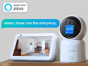 ZOSI 4MP 2 Way Video Security Camera, C519M 360° View HD Monitor, Plug-in 2.4G/5G Dual-Band WiFi Smart Home Indoor Cam,One-Touch Call,Human Detection,Pan/Tilt,Cloud & Memory Card Storage Recording Night Vision Privacy Mode