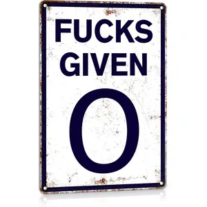 Funny 0 Given Vintage Metal Tin Signs Parody Speed Limit Sign Funny Garage Man Cave Decor 12 X 8 Inch,Fun Metal Signs,Fun Wall Decoration Signs