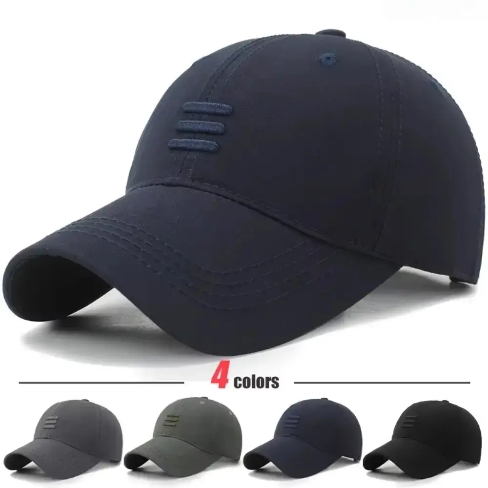 Unisex Classic 3 Bars Design Baseball Cap, Soft Cotton Snapback Hat with Adjustable Closure, Lightweight Minimalist Streetwear Style Hat for Men Women, Outdoor Sports, Travel, Summer and Everyday Casual Wear