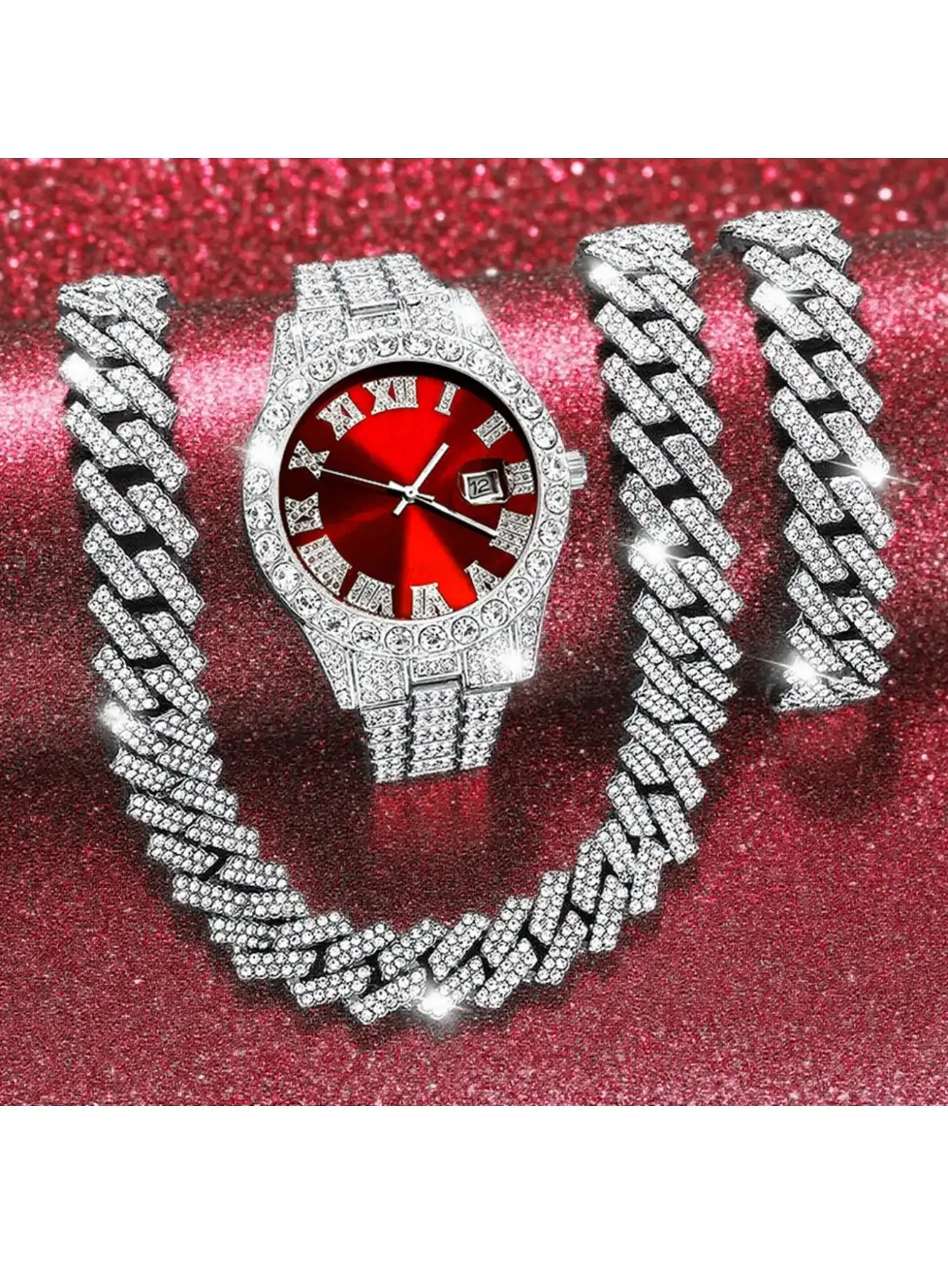 3pcs Luxury Minimalist High-End Women's & Men's Quartz Watch, Exquisite Watch Set, With Jewelry Set, Wristwatch Set Suitable As a Gift for Family And Friends Best Choice for Holiday Gifts And Birthday Gifts Eid Al-Adha