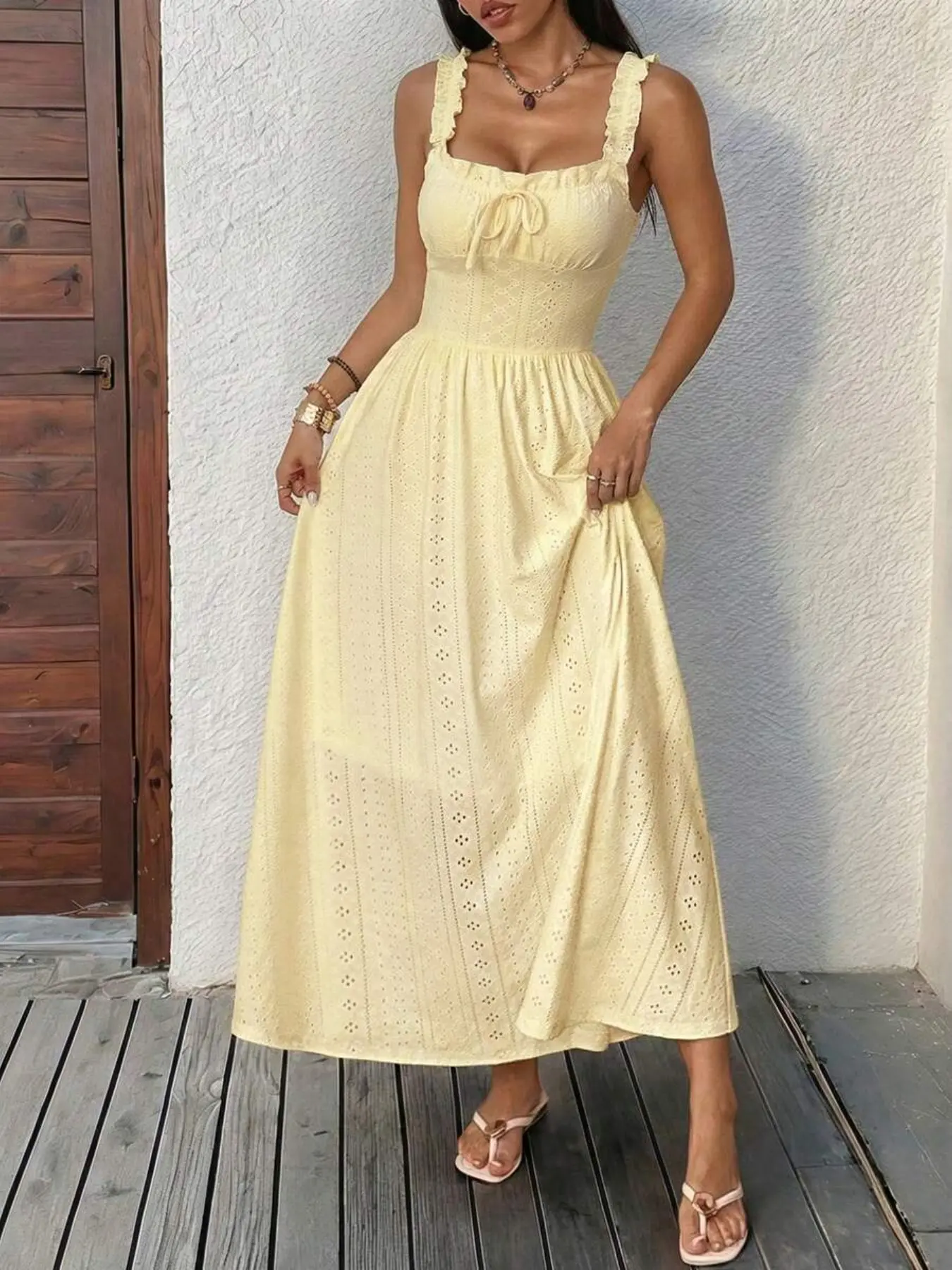 Boho Style Pleated Long Dress, Bohemian, Perfect for Summer Vacation, Elegant and Comfortable, Ideal for Beach and Poolside Wear