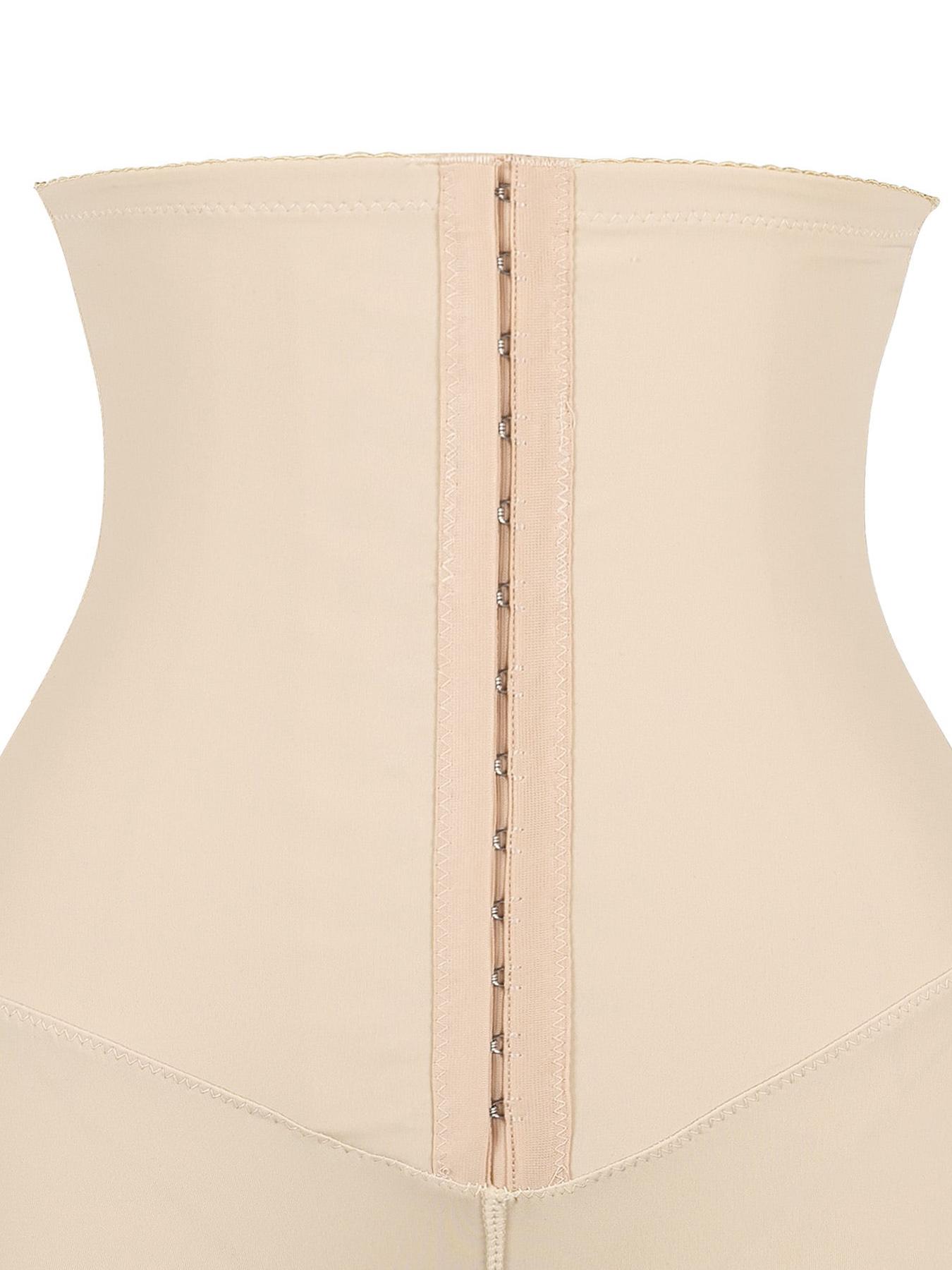 Women's Solid Adjustable Hook and Eye Closure Shapewear Shorts, Casual Breathable High Waist Shaper for Tummy Control, Women's Shapewear, Womenswear, Lady Clothing