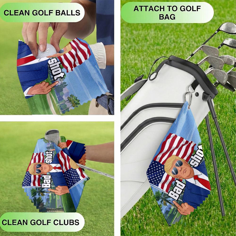 Curves & Clubs Trump Golf Towel| Trump 100 Dollar Bill Towel| American Towel| Funny Golf Towel| Golf Bag Accessory With Clip| Golf Towels For Golf Bags (Bad Shot) Curves & Clubs Trump Golf Towel| Trump 100 Dollar Bill Towel| American Towel| Funny Golf Towel| Golf Bag Accessory With Clip| Golf Towels For Golf Bags (Bad Shot)