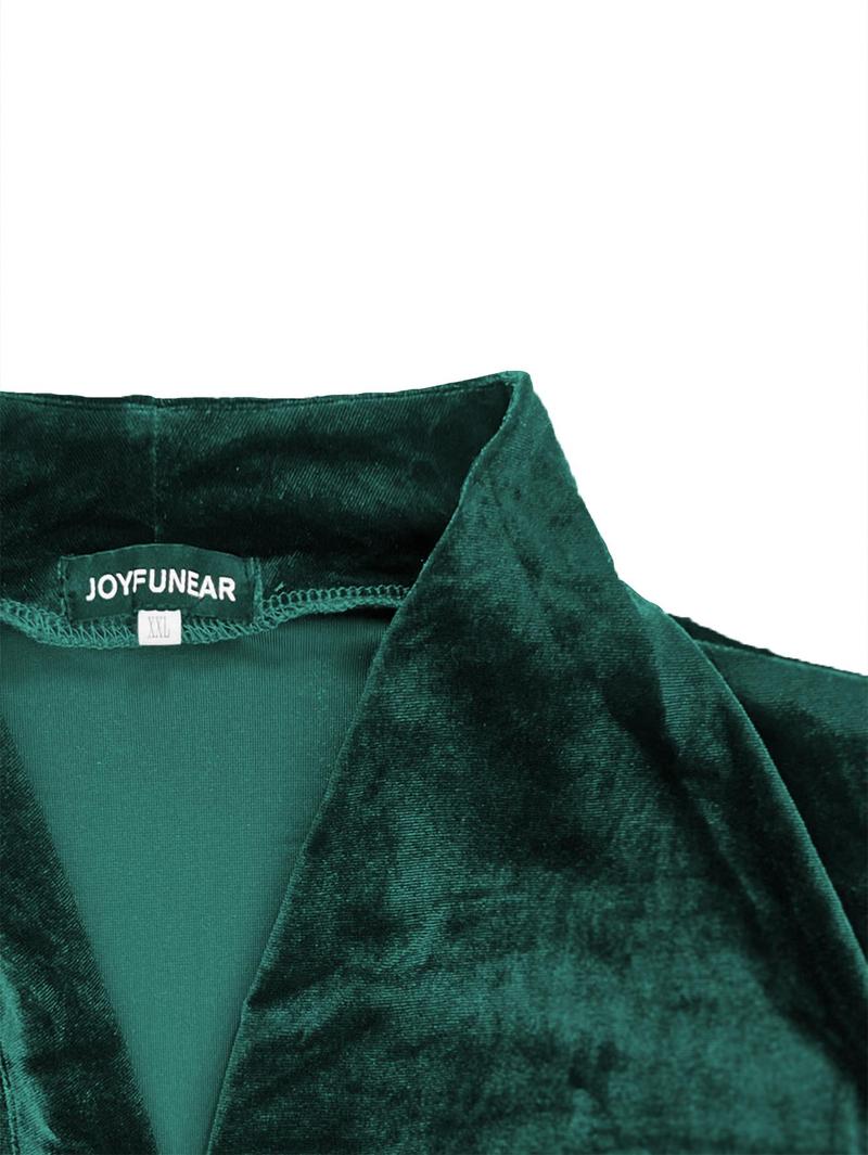 Joyfunear Women's Velvet Long Cardigan and Wide-Leg Pants Set