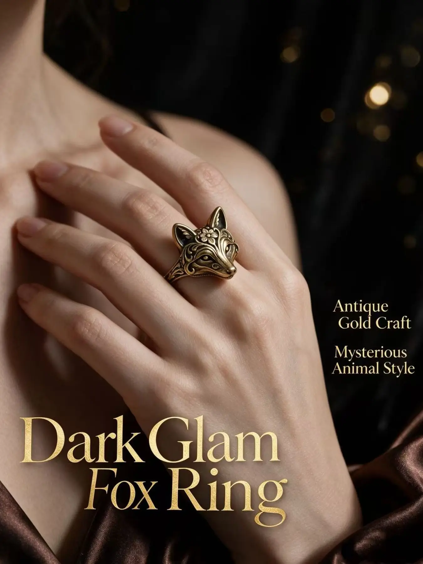 New Animal Shape Fox Wolf Ring, Beautiful Facial Carving Lines, Perfect Holiday Gift, Elegant Jewelry Accessory