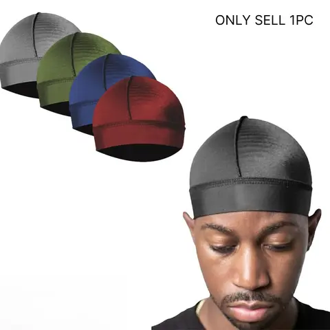 Silky Wave Cap for Men – Soft Breathable Durag Skull Cap Hat – Fits 360, 540 & 720 Waves – Stretchy Comfortable Wave Training Cap – Head Cover