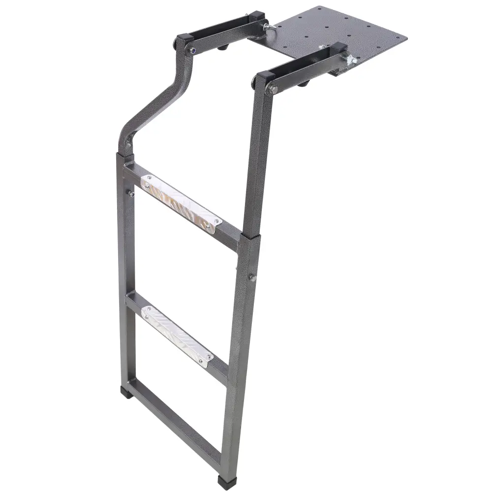 Universal Pickup Truck Tailgate Ladder, Heavy Duty Stainless Steel Truck Bed Step with Self Drilling Hex Screws, Durable Aluminum Step Grip Plate, Non Slip Rubber Feet, Easy Installation Rear Tailgate Assist Ladder for Ford Chevy Dodge Ram GMC Trucks